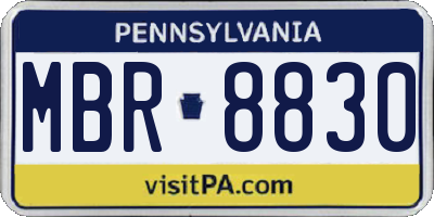 PA license plate MBR8830