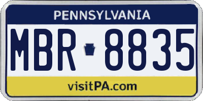 PA license plate MBR8835