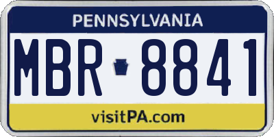 PA license plate MBR8841