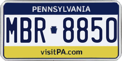 PA license plate MBR8850