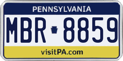 PA license plate MBR8859