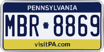 PA license plate MBR8869