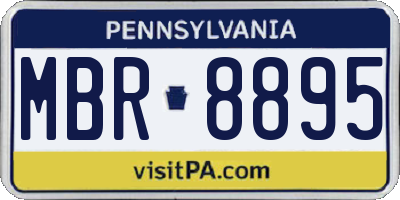 PA license plate MBR8895