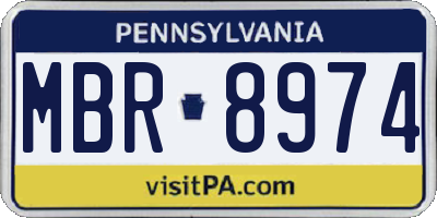 PA license plate MBR8974