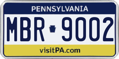 PA license plate MBR9002