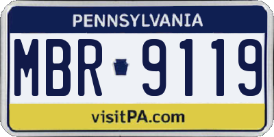 PA license plate MBR9119