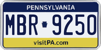 PA license plate MBR9250