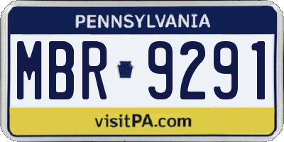 PA license plate MBR9291