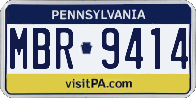 PA license plate MBR9414