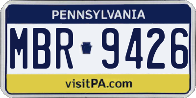 PA license plate MBR9426