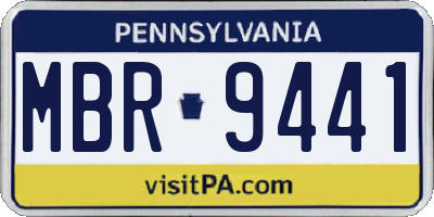 PA license plate MBR9441