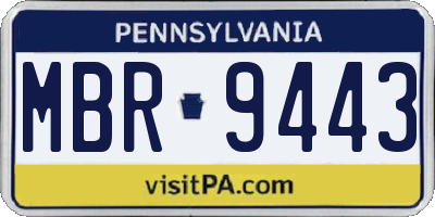 PA license plate MBR9443