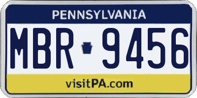 PA license plate MBR9456