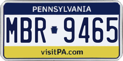 PA license plate MBR9465
