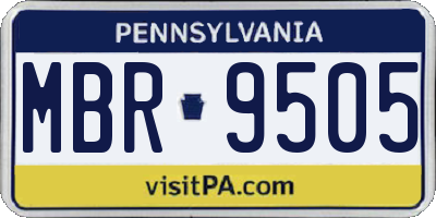 PA license plate MBR9505