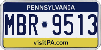 PA license plate MBR9513