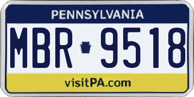 PA license plate MBR9518