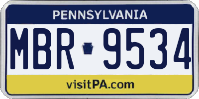 PA license plate MBR9534