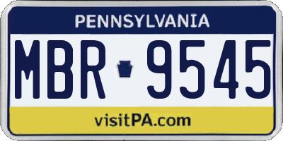 PA license plate MBR9545