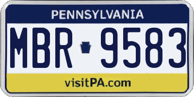 PA license plate MBR9583