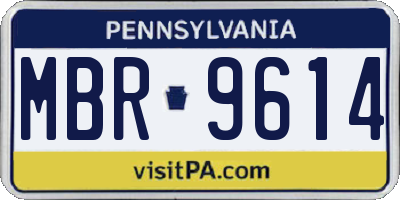 PA license plate MBR9614