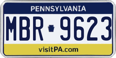 PA license plate MBR9623