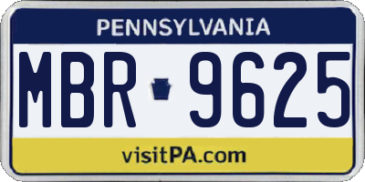 PA license plate MBR9625