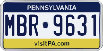 PA license plate MBR9631