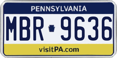 PA license plate MBR9636
