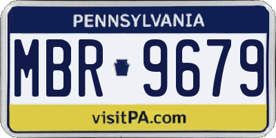 PA license plate MBR9679