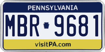 PA license plate MBR9681