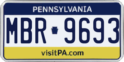 PA license plate MBR9693