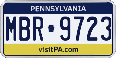 PA license plate MBR9723