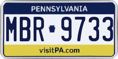 PA license plate MBR9733
