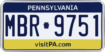 PA license plate MBR9751