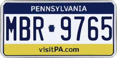 PA license plate MBR9765