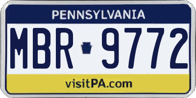 PA license plate MBR9772