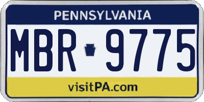 PA license plate MBR9775