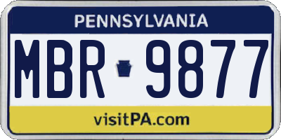 PA license plate MBR9877
