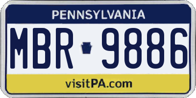 PA license plate MBR9886