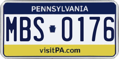 PA license plate MBS0176