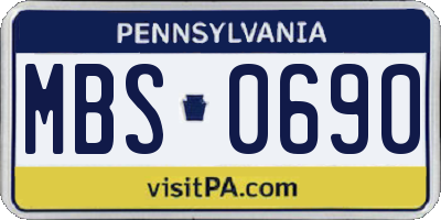 PA license plate MBS0690