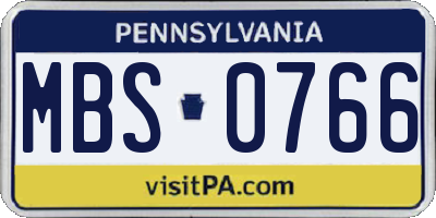 PA license plate MBS0766