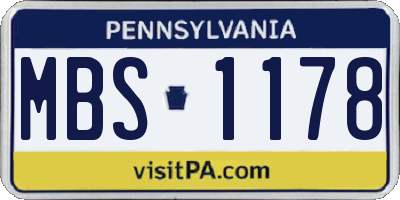 PA license plate MBS1178