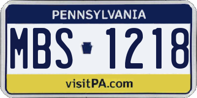 PA license plate MBS1218