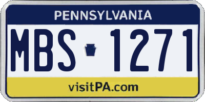 PA license plate MBS1271