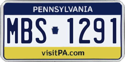 PA license plate MBS1291