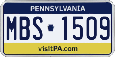PA license plate MBS1509