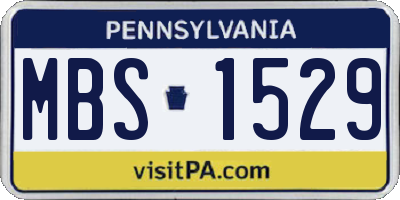 PA license plate MBS1529