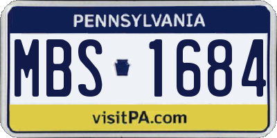 PA license plate MBS1684